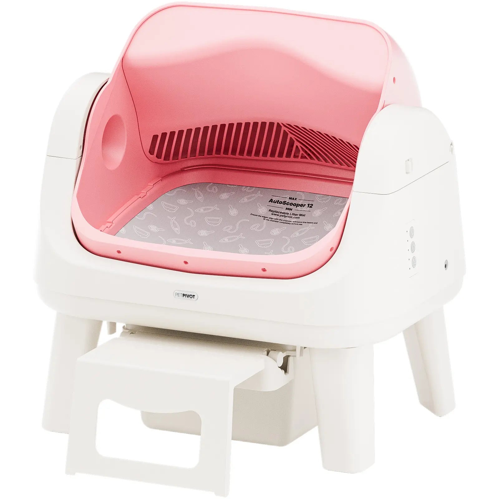 Petpivot Autoscooper 12 Lite Open Top Self Cleaning Cat Litter Box, Automatic Litter Box with 7 Pairs of Safety Sensors, Anti-Pinch Protection, Easy Access Step for Senior Cats