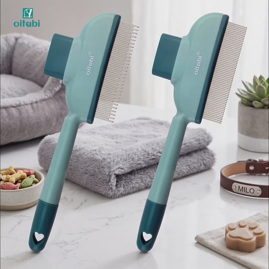 Self-Cleaning Grooming Brush for Dogs and Cats — One-Click Fur Release