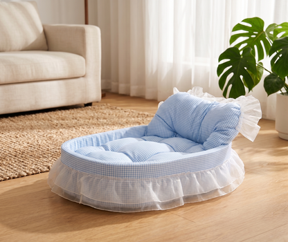 Royal Cloud Lace Pet Sofa Bed - Plush Comfort for Small Pets